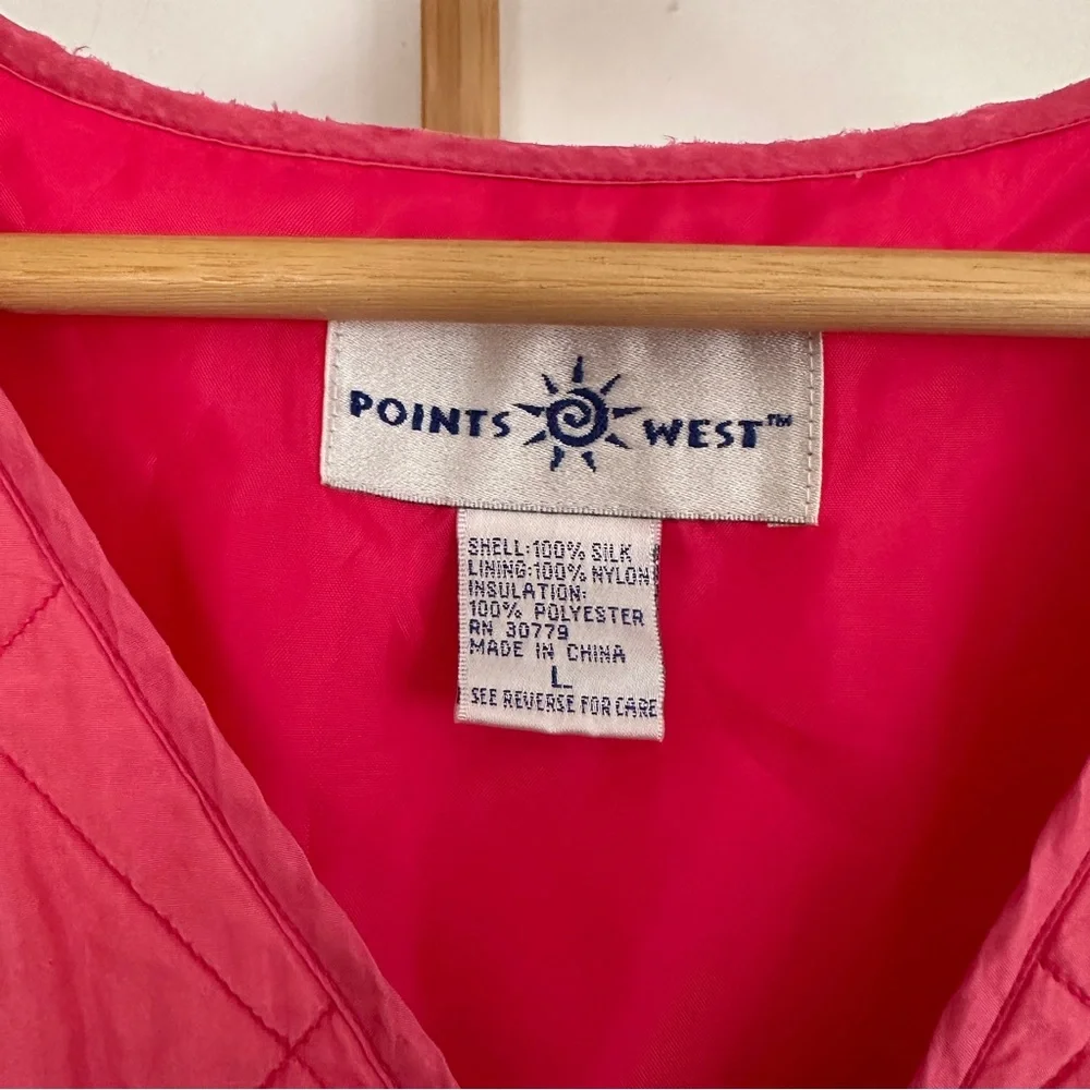 Vintage Pink Silk Quilted Vest - Picture 5 of 8